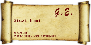 Giczi Emmi névjegykártya